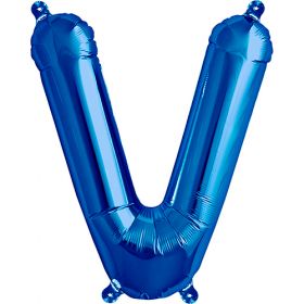 16 inch Northstar Blue Letter V Foil Mylar Balloon