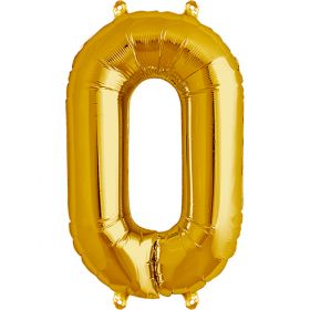 16 inch Northstar Gold Number 0 Foil Mylar Balloon