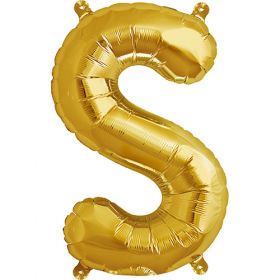 16 inch Northstar Gold Letter S Foil Mylar Balloon