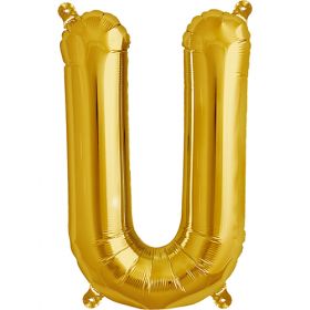 16 inch Northstar Gold Letter U Foil Mylar Balloon