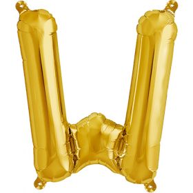 16 inch Northstar Gold Letter W Foil Mylar Balloon