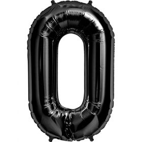 34 inch Kaleidoscope Black Number 0 Foil Balloon