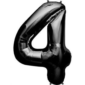 34 inch Kaleidoscope Black Number 4 Foil Balloon