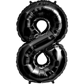 34 inch Kaleidoscope Black Number 8 Foil Balloon