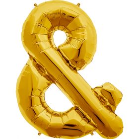 34 inch Kaleidoscope Gold Ampersand Symbol Foil Balloon