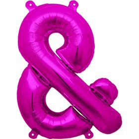 16 inch Northstar Magenta Ampersand Foil Mylar Balloon