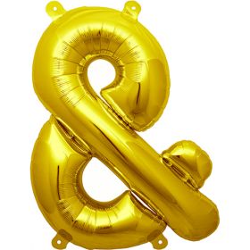 16 inch Northstar Gold Ampersand Foil Mylar Balloon