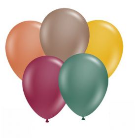 11 inch TUFTEX Assorted Autumn Latex Balloons - 100 count