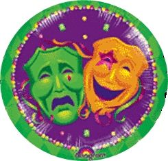 18 inch Anagram Masquerade Foil Balloon - Flat