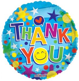 18 inch Thank You Smiley Foil Mylar Circle Balloon