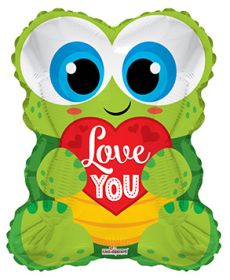 18 inch Kaleidoscope Love You Turtle Shape Foil Mylar Balloon - flat