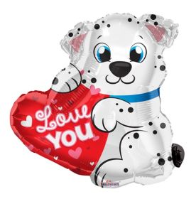 20 inch Love You Dalmatian Shape Foil Mylar Balloon