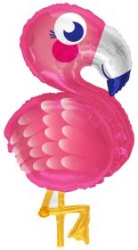 28 inch Flamingo Shape Foil Mylar Balloon - Packaged