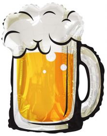 36 inch Beer Mug Shape Foil Mylar Balloon - Packaged