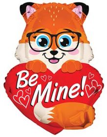 18 inch Kaleidoscope Be Mine Fox Shape Foil Balloon - Pkg