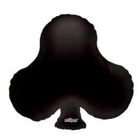 28 inch Black Poker Club Shape Foil Mylar Balloon