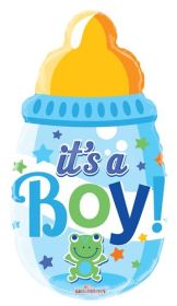 20 inch It's a Boy Baby Bottle Shape Foil Mylar Balloon