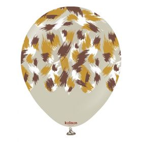 12 inch Kalisan Safari Savanna Printed Latex Balloons - Stone - 25ct