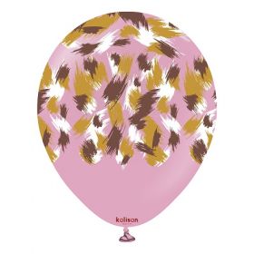 12 inch Kalisan Safari Savanna Printed Latex Balloons - Dusty Rose - 25ct