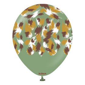 12 inch Kalisan Safari Savanna Printed Latex Balloons - Eucalyptus - 25ct