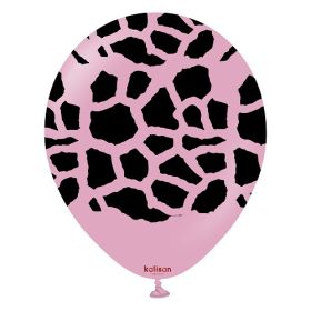 12 inch Kalisan Safari Giraffe Print Dusty Rose Latex Balloons - 25 ct