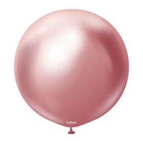 24 inch Kalisan Pink Mirror Chrome Latex Balloons - 2 CT