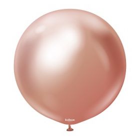 24 inch Kalisan Rose Gold Mirror Chrome Latex Balloons - 2 CT