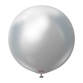 24 inch Kalisan Silver Mirror Chrome Latex Balloons - 2 CT