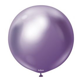 24 inch Kalisan Violet Mirror Chrome Latex Balloons - 2 CT