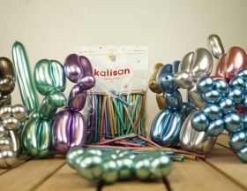 260 Kalisan Assorted Mirror Chrome Latex Balloons - 50 CT