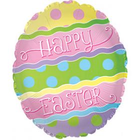 18 inch CTI 18 inch CTI Happy Easter Rene Font Foil Balloon - flat