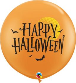 36 inch Qualatex Halloween Moon and Bats Latex - 2 count