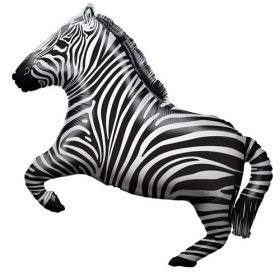 28 inch Zebra Shape Foil Mylar Balloon - Packaged