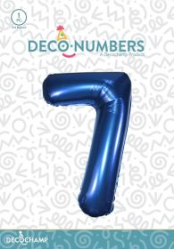 34 inch Decochamp Navy Blue Number 7 Foil Balloon