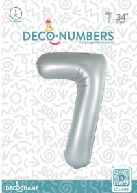 34 inch Decochamp Grey Number 7 Foil Balloon