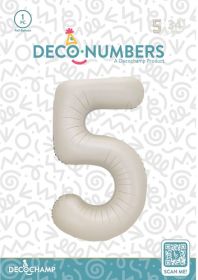 34 inch Decochamp Latte Number 5 Foil Balloon