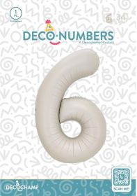 34 inch Decochamp Latte Number 6 Foil Balloon