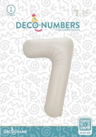 34 inch Decochamp Latte Number 7 Foil Balloon