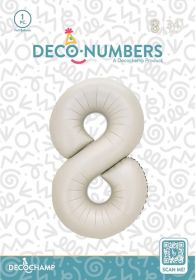 34 inch Decochamp Latte Number 8 Foil Balloon