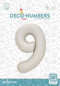 34 inch Decochamp Latte Number 9 Foil Balloon