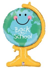 33 inch Betallic Back to School Globe Shape Foil Balloon - Flat