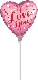 9 inch Anagram Satin I Love You Heart Foil Balloon - flat