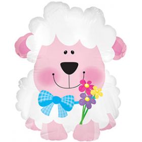 10 inch CTI Spring Sheep Easter Foil Balloon - flat