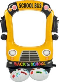 56 inch Anagram Selfie School Bus Airloonz Foil Balloon - Packaged