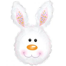 30 inch CTI White Bunny Head Shape Foil Balloon - flat