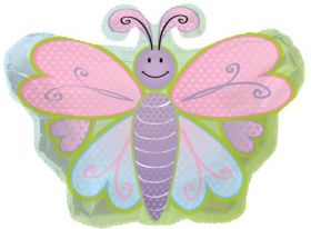 22 inch Butterfly Shape with Polka Dots Foil Mylar Balloon