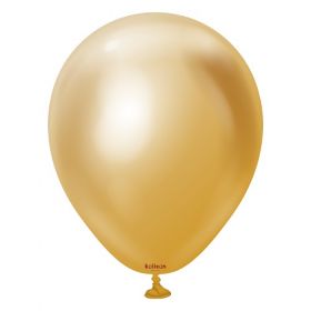 5 inch Kalisan Gold Mirror Chrome Latex Balloons - 100 CT