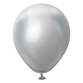 5 inch Kalisan Silver Mirror Chrome Latex Balloons - 100 CT