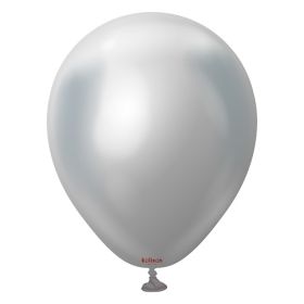 5 inch Kalisan Silver Mirror Chrome Latex Balloons - XL 500 CT