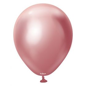 5 inch Kalisan Pink Mirror Chrome Latex Balloons - 100 CT